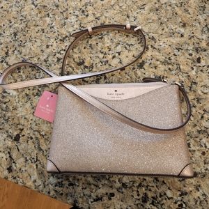 Kate Spade Rose Gold Glitter Shimmer Crossbody Bag